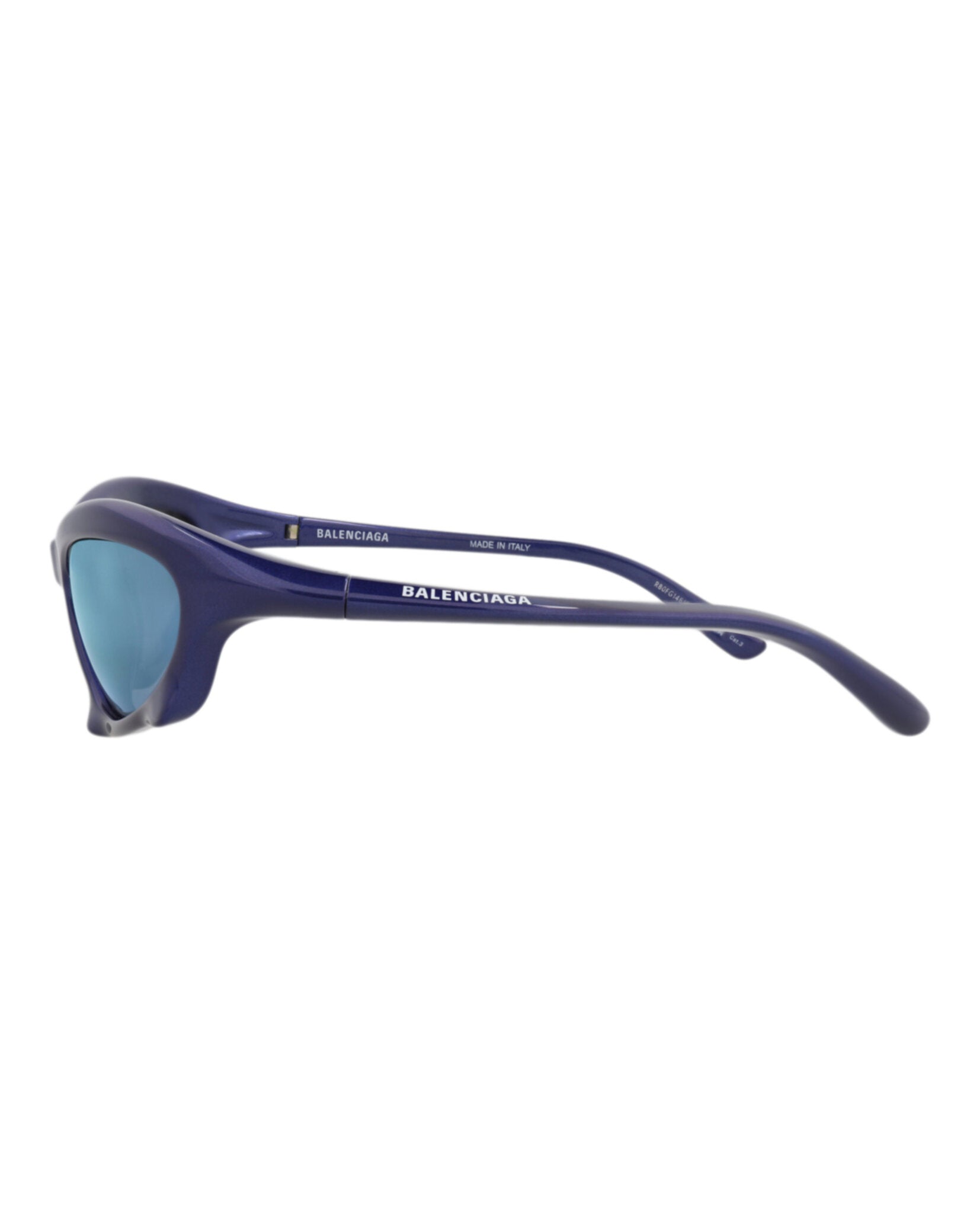 Balenciaga Mens Shield/Wrap Blue Blue Blue Fashion Designer Eyewear