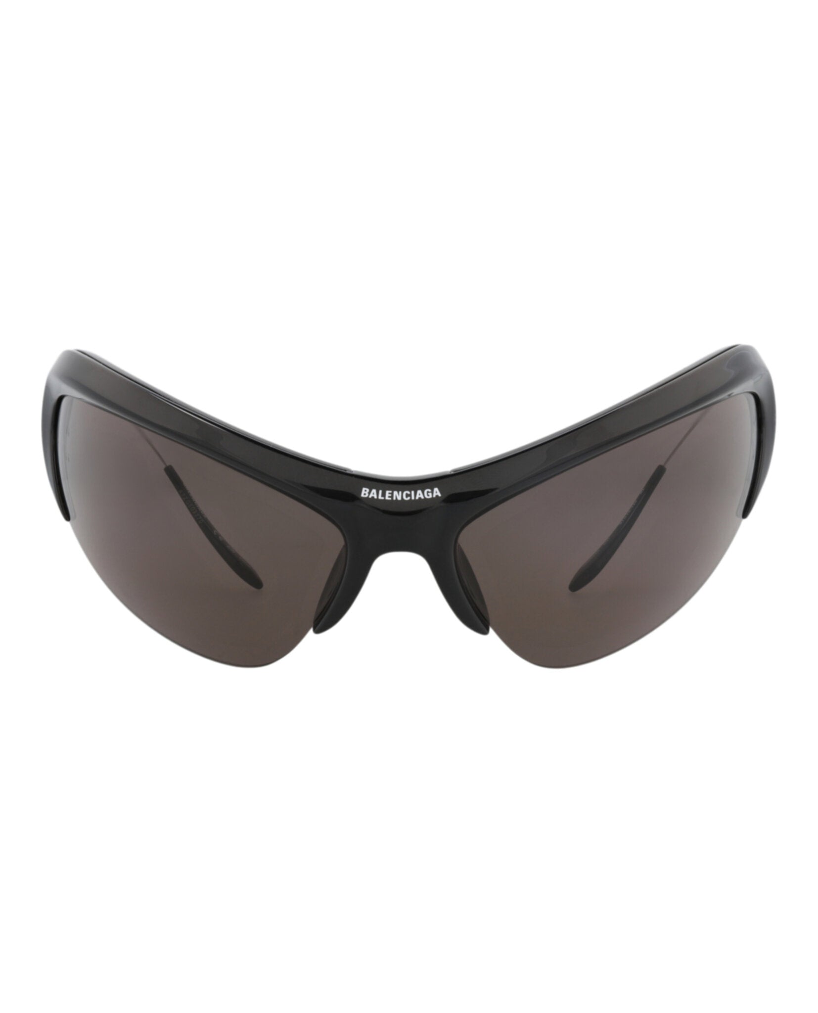 Balenciaga Unisex Shield/Wrap Black Silver Grey Fashion Designer Eyewear