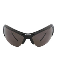 Balenciaga Unisex Shield/Wrap Black Silver Grey Fashion Designer Eyewear