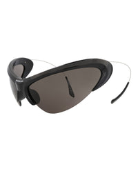 Balenciaga Unisex Shield/Wrap Black Silver Grey Fashion Designer Eyewear