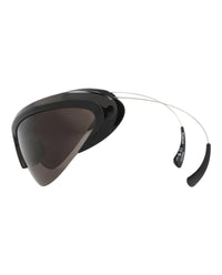 Balenciaga Unisex Shield/Wrap Black Silver Grey Fashion Designer Eyewear
