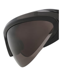 Balenciaga Unisex Shield/Wrap Black Silver Grey Fashion Designer Eyewear