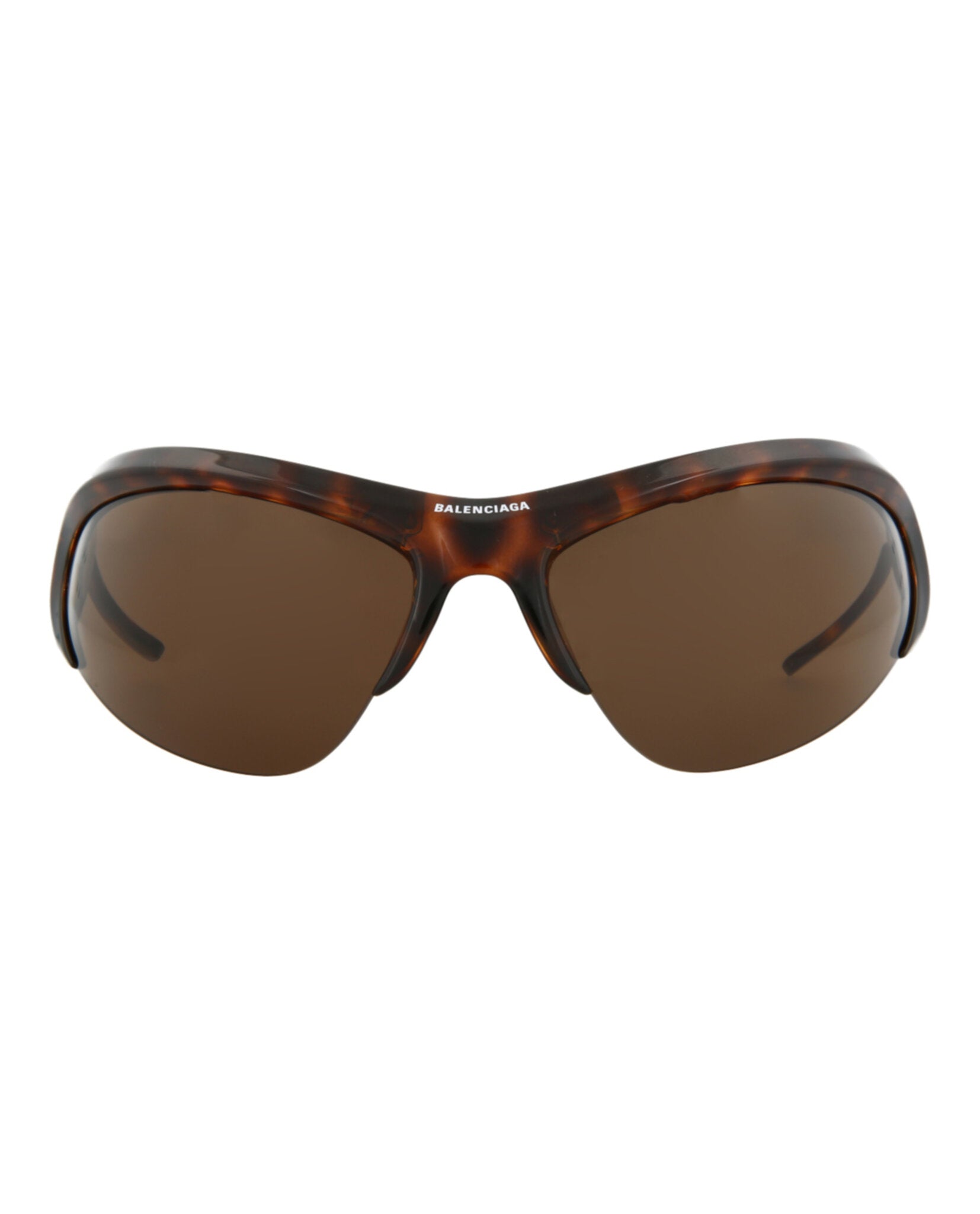 Balenciaga Unisex Shield/Wrap Havana Silver Brown Fashion Designer Eyewear
