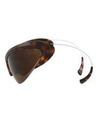 Balenciaga Unisex Shield/Wrap Havana Silver Brown Fashion Designer Eyewear