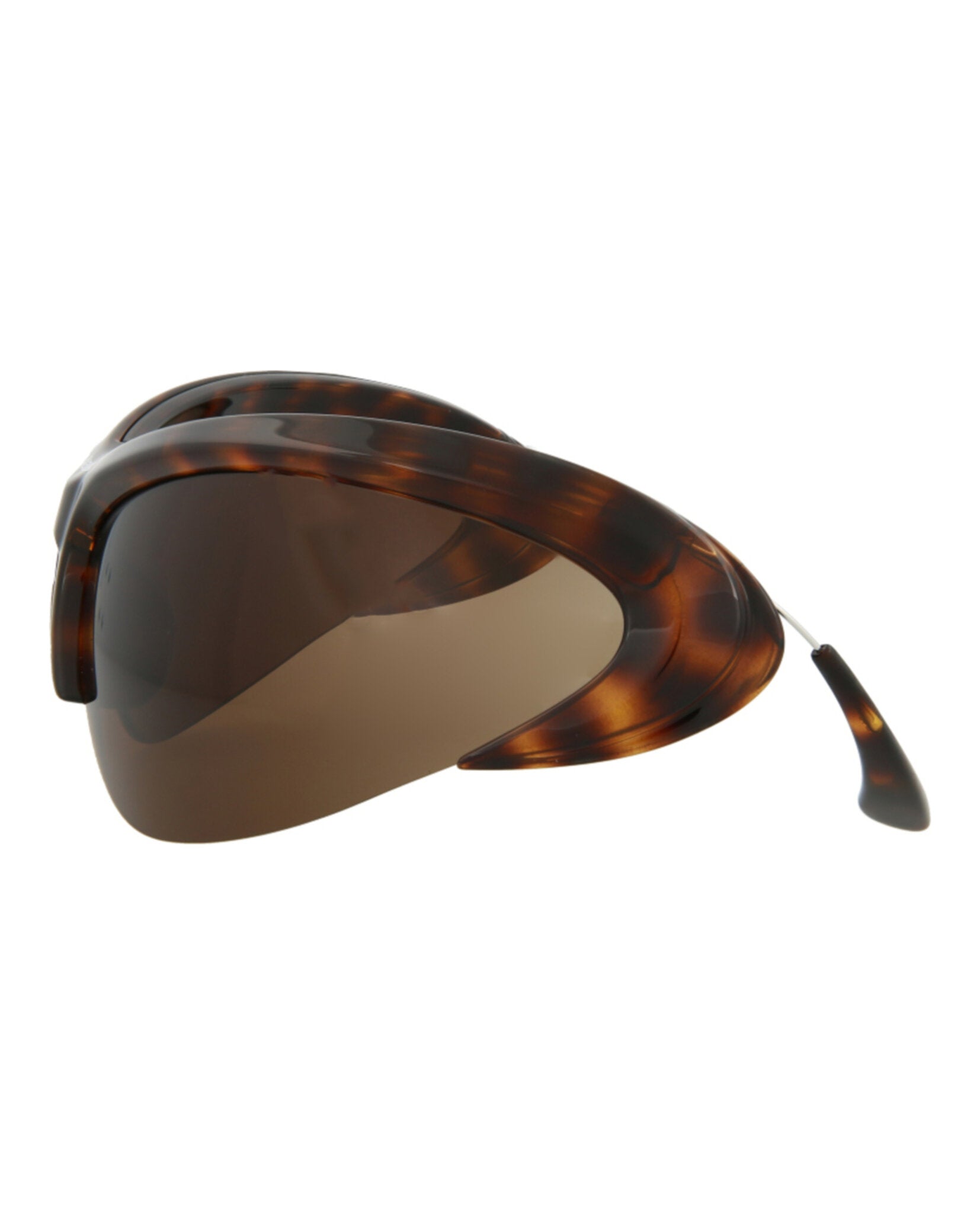 Balenciaga Unisex Shield/Wrap Havana Silver Brown Fashion Designer Eyewear