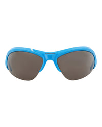 Balenciaga Unisex Shield/Wrap Light Blue Silver Grey Fashion Designer Eyewear Light Blue Silver Grey