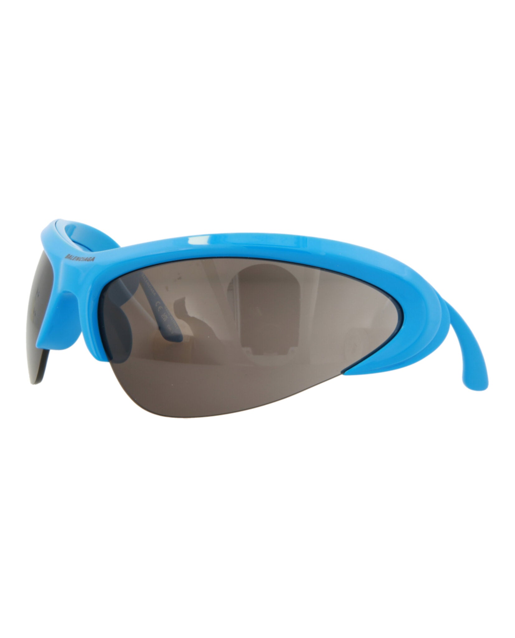 Balenciaga Unisex Shield/Wrap Light Blue Silver Grey Fashion Designer Eyewear