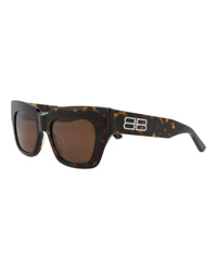 Balenciaga Womens Square/Rectangle Havana Havana Brown Fashion Designer Eyewear