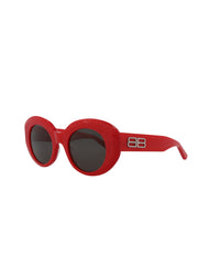 Balenciaga Womens Round/Oval Red Red Grey Fashion Designer Eyewear