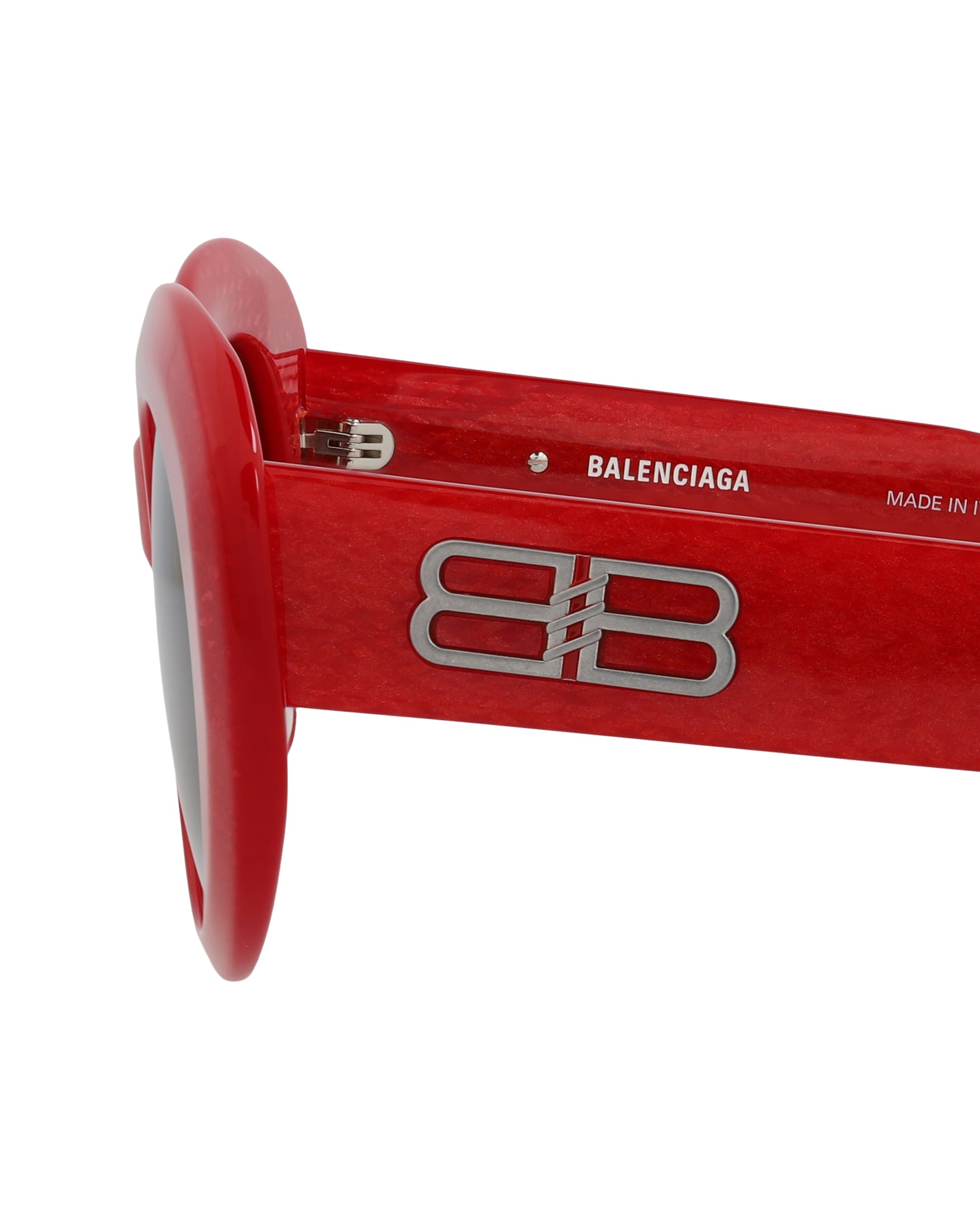 Balenciaga Womens Round/Oval Red Red Grey Fashion Designer Eyewear