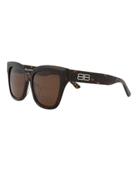 Balenciaga Womens Square/Rectangle Havana Havana Brown Fashion Designer Eyewear