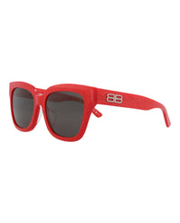 Balenciaga Womens Square/Rectangle Red Red Grey Fashion Designer Eyewear