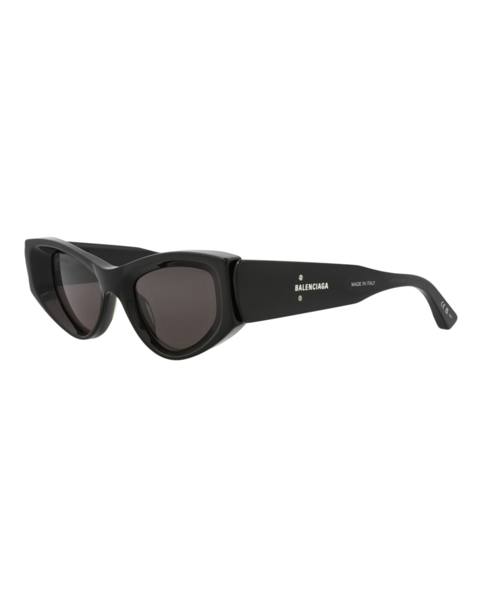 Balenciaga Womens Cat Eye Black Black Grey Fashion Designer Eyewear
