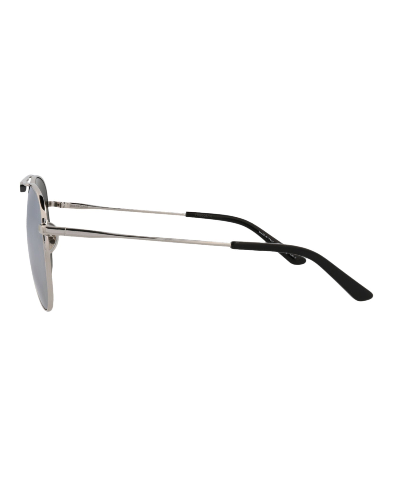 Balenciaga Balenciaga Unisex Aviator Silver Silver Silver Fashion Designer Eyewear