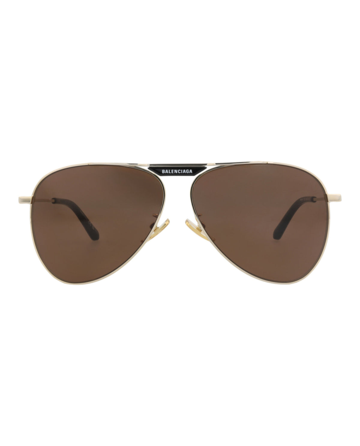 Balenciaga Balenciaga Unisex Aviator Gold Gold Brown Fashion Designer Eyewear