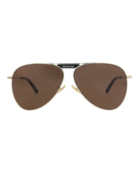 Balenciaga Balenciaga Unisex Aviator Gold Gold Brown Fashion Designer Eyewear