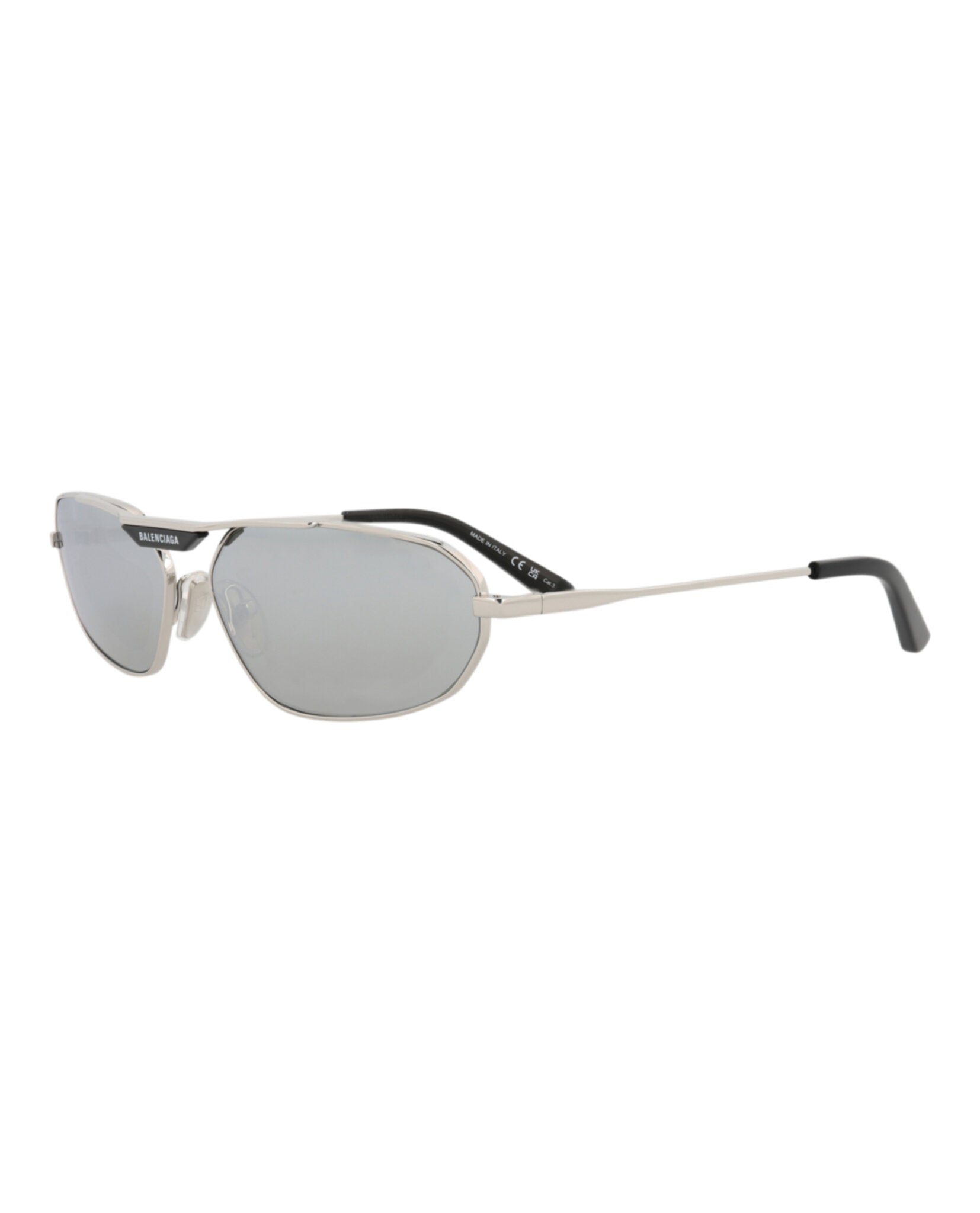 Balenciaga Balenciaga Mens Shield/Wrap Silver Silver Silver Fashion Designer Eyewear