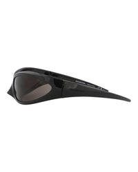 Balenciaga Balenciaga Unisex Shield/Wrap Black Black Grey Fashion Designer Eyewear