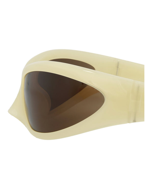 Balenciaga Unisex Shield/Wrap Yellow Yellow Brown Fashion Designer Eyewear