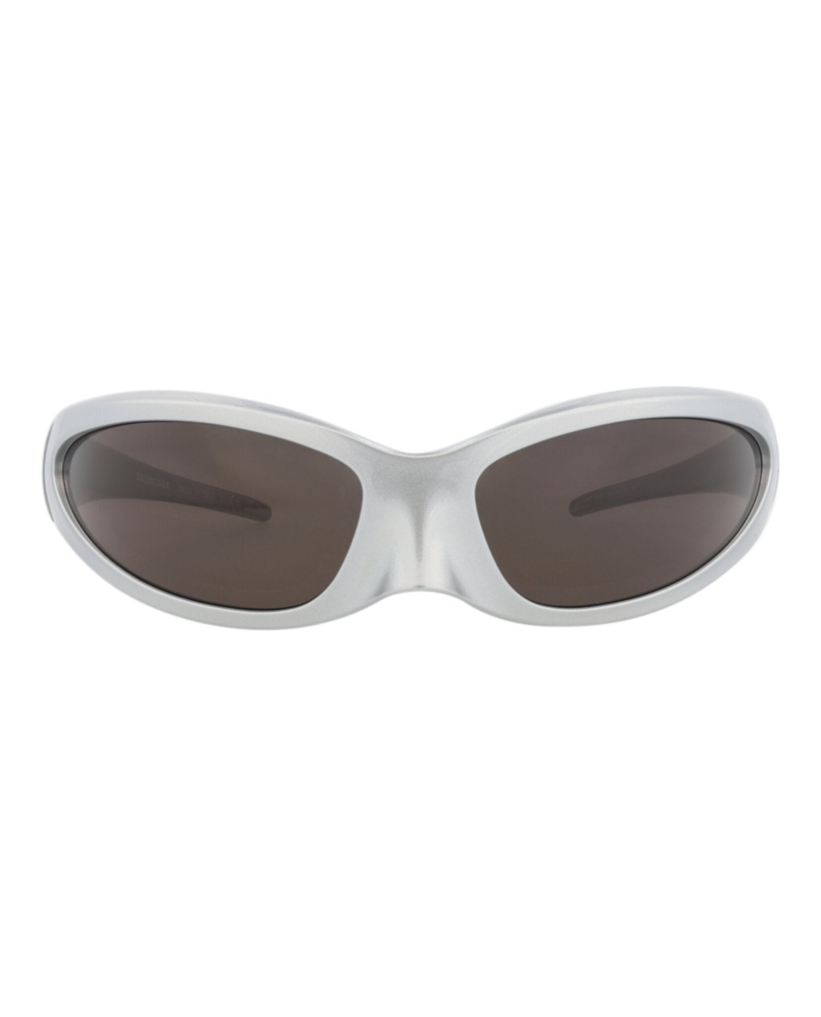 Balenciaga Unisex Shield/Wrap Silver Silver Grey Fashion Designer Eyewear