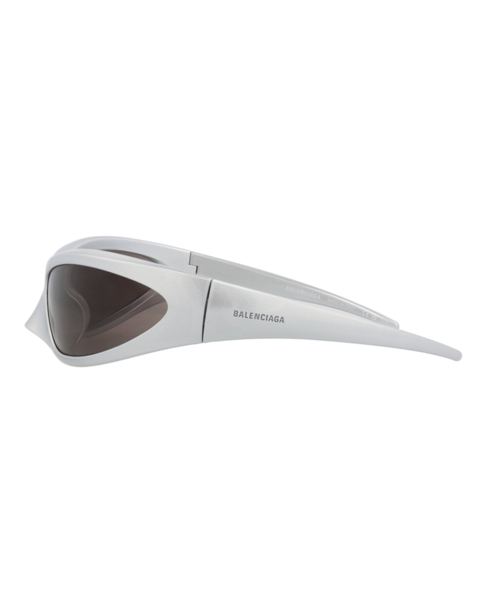 Balenciaga Unisex Shield/Wrap Silver Silver Grey Fashion Designer Eyewear