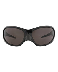 Balenciaga Womens Shield/Wrap Black Black Grey Fashion Designer Eyewear
