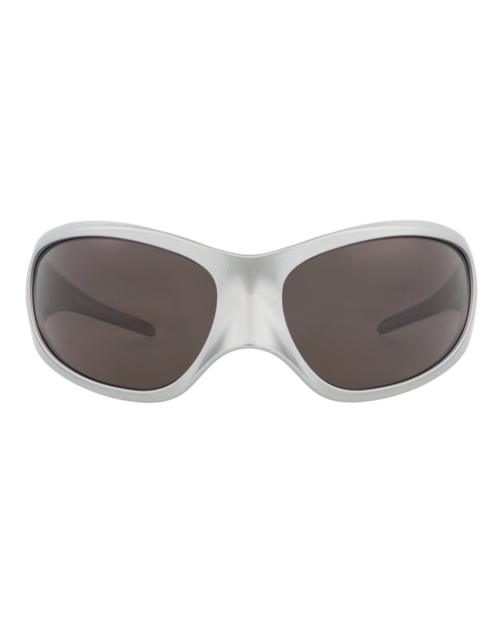 Balenciaga Womens Shield/Wrap Silver Silver Grey Fashion Designer Eyewear