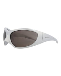 Balenciaga Womens Shield/Wrap Silver Silver Grey Fashion Designer Eyewear