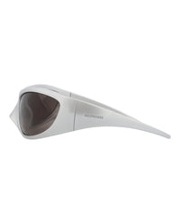 Balenciaga Womens Shield/Wrap Silver Silver Grey Fashion Designer Eyewear