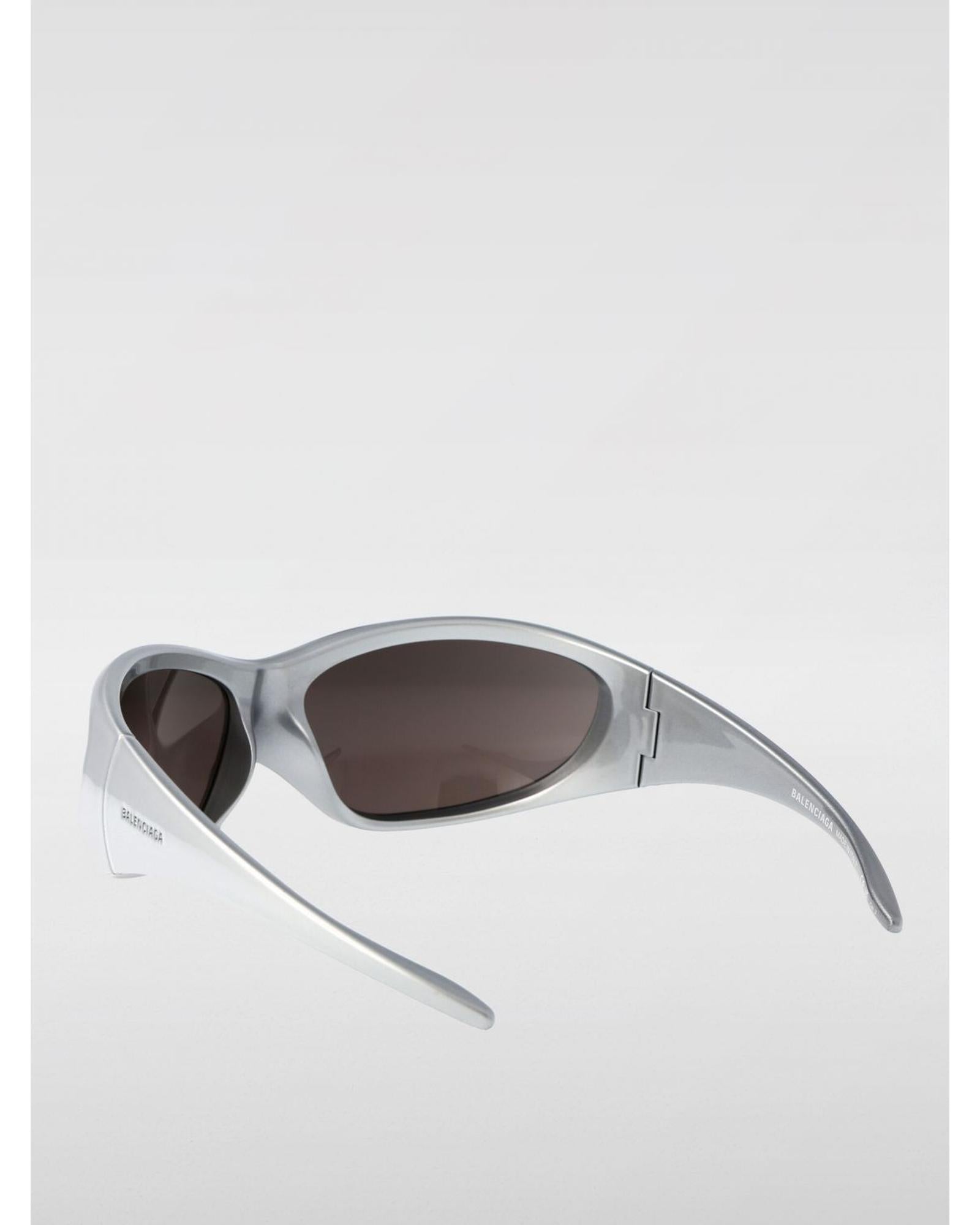 サングラス BALENCIAGA SS25 Woman SUNGLASSES (BB0252S 005 SILVER) Balenciaga BB0252S Sunglasses Silver Frame Women – Bluefly