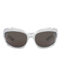 Balenciaga Unisex Shield/Wrap Silver Silver Grey Fashion Designer Eyewear