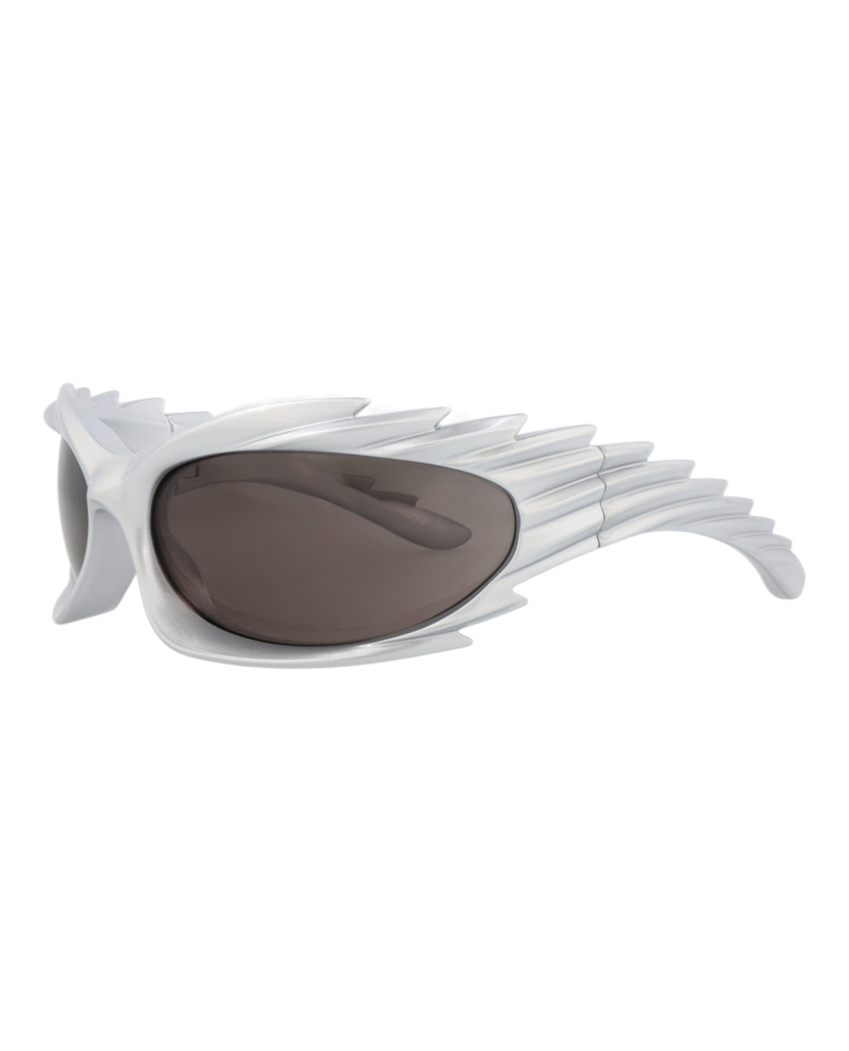 Balenciaga Unisex Shield/Wrap Silver Silver Grey Fashion Designer Eyewear