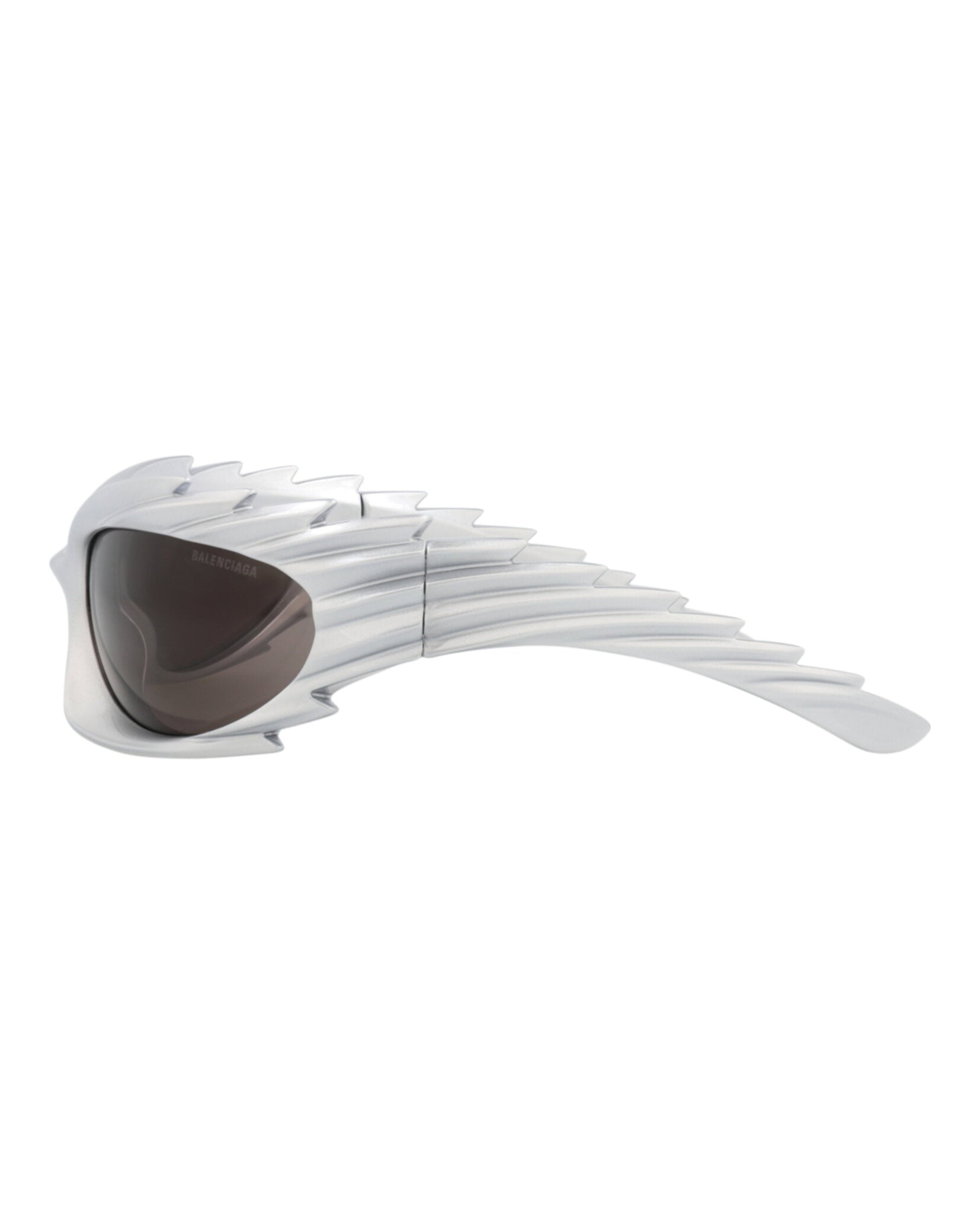 Balenciaga Unisex Shield/Wrap Silver Silver Grey Fashion Designer Eyewear
