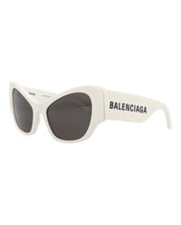 Balenciaga Womens Cat Eye White White Grey Fashion Designer Eyewear