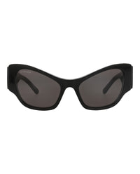 Balenciaga Womens Cat Eye Black Black Grey Fashion Designer Eyewear