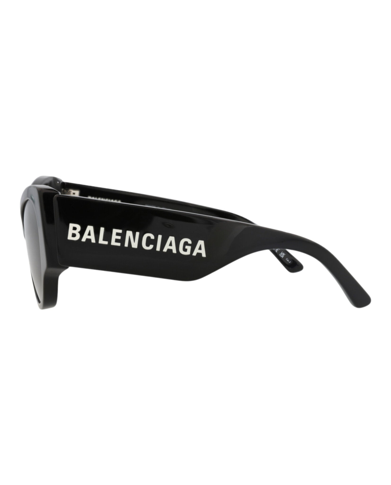 Balenciaga Womens Cat Eye Black Black Grey Fashion Designer Eyewear