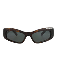 Balenciaga Balenciaga Unisex Square/Rectangle Havana Havana Green Fashion Designer Eyewear