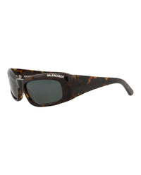 Balenciaga Balenciaga Unisex Square/Rectangle Havana Havana Green Fashion Designer Eyewear