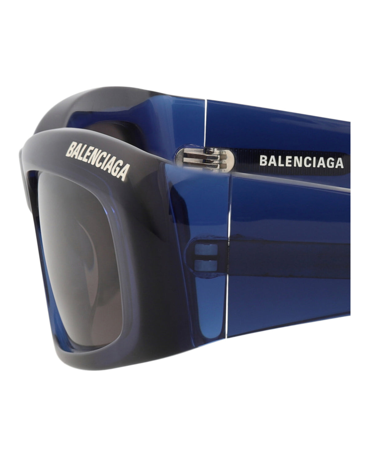 Balenciaga Unisex Square/Rectangle Blue Blue Grey Fashion Designer Eyewear