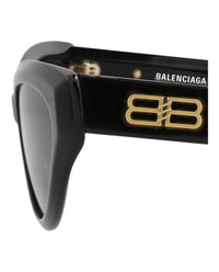 Balenciaga Womens Cat Eye Black Black Grey Fashion Designer Eyewear