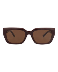 Balenciaga Balenciaga Unisex Square/Rectangle Red Red Brown Fashion Designer Eyewear