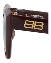 Balenciaga Balenciaga Womens Cat Eye Red Red Brown Fashion Designer Eyewear