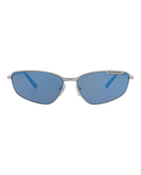 Balenciaga Unisex Square/Rectangle Ruthenium Ruthenium Blue Fashion Designer Eyewear