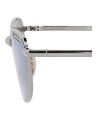 Balenciaga Unisex Square/Rectangle Ruthenium Ruthenium Blue Fashion Designer Eyewear
