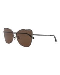 Balenciaga Balenciaga Womens Cat Eye Ruthenium Ruthenium Brown Fashion Designer Eyewear
