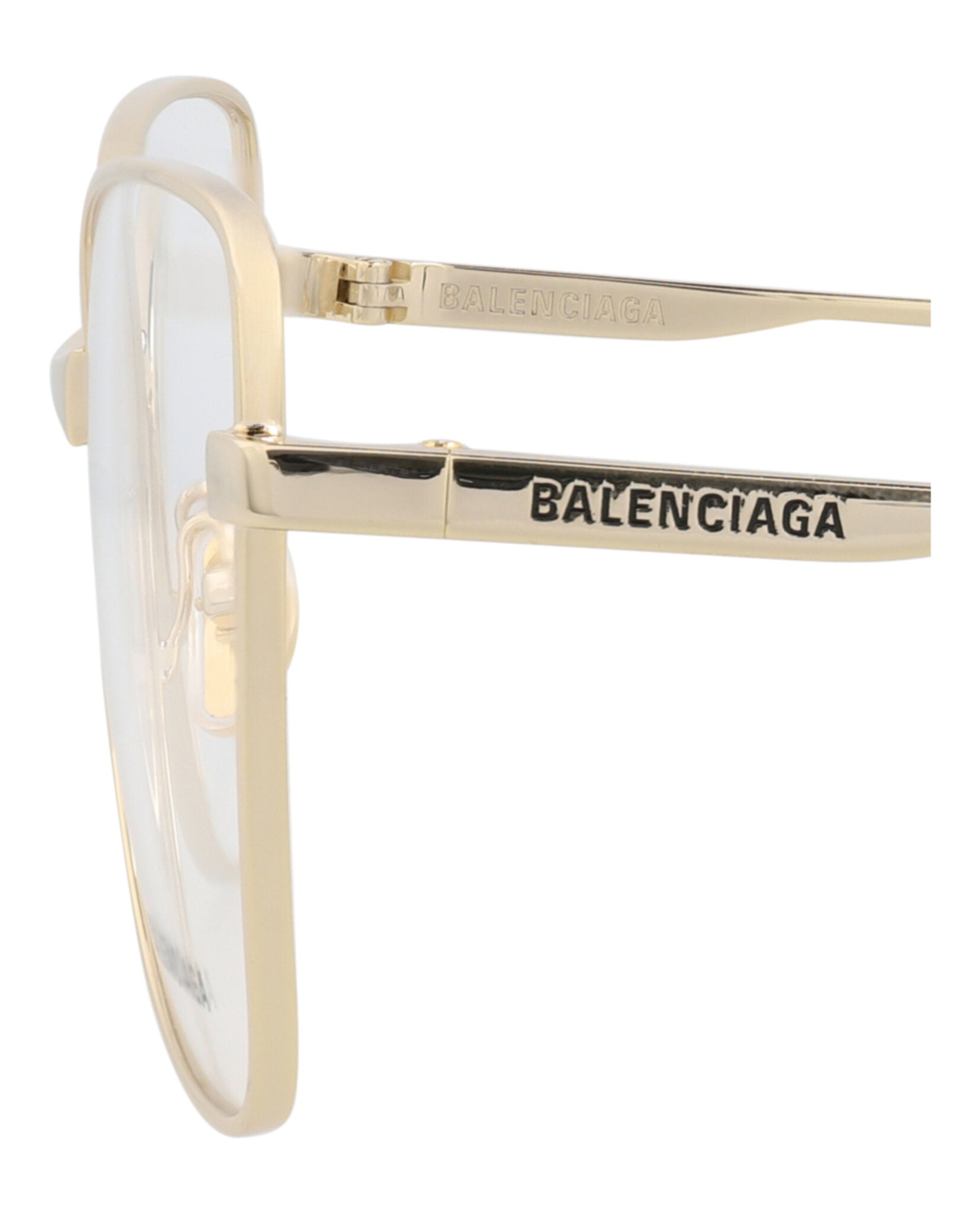 Balenciaga Womens Cat Eye Gold Gold Transparent Fashion Designer Eyewear