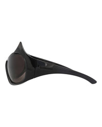 Balenciaga Womens Shield/Wrap Black Black Grey Fashion Designer Eyewear
