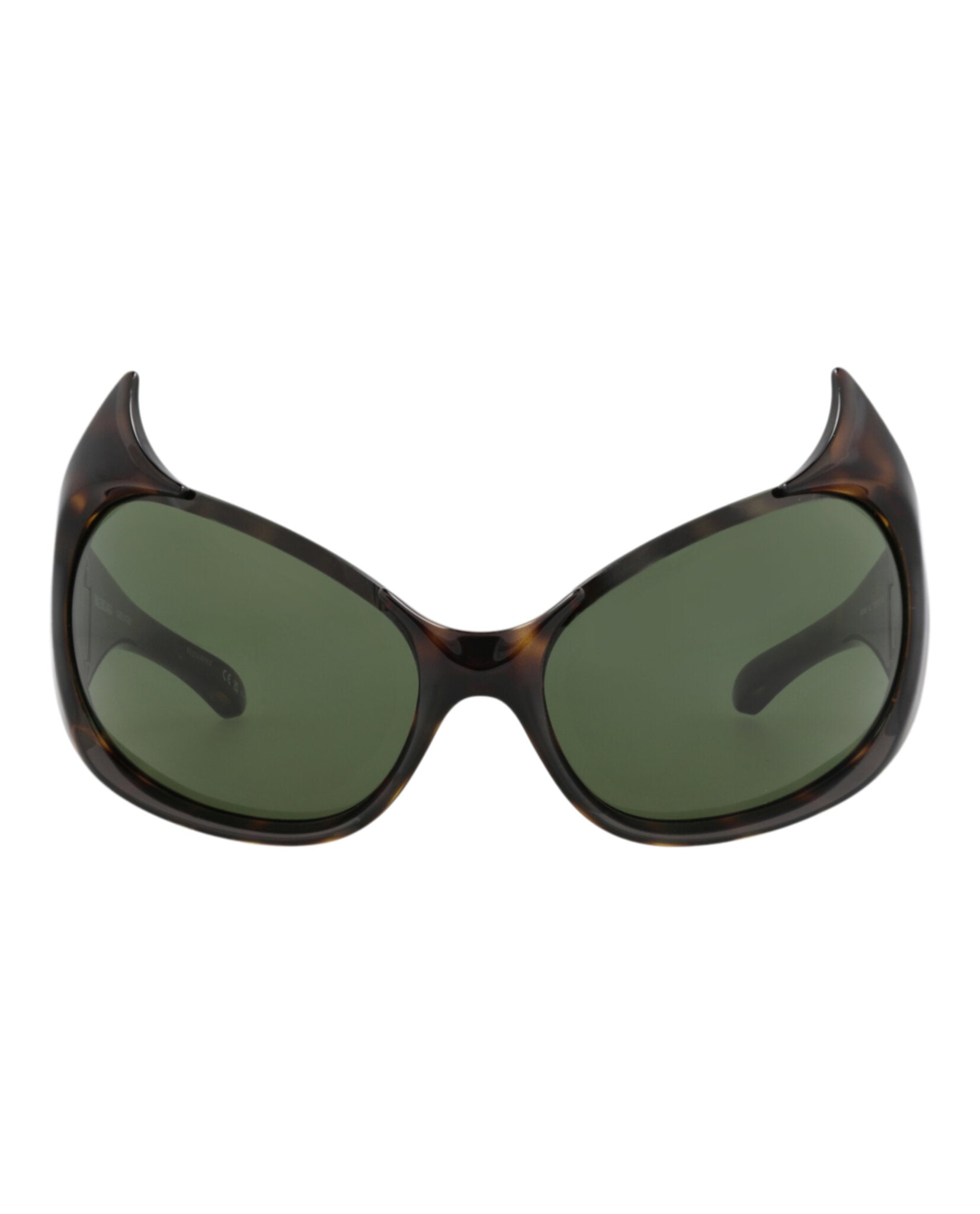 Balenciaga Womens Shield/Wrap Havana Havana Green Fashion Designer Eyewear