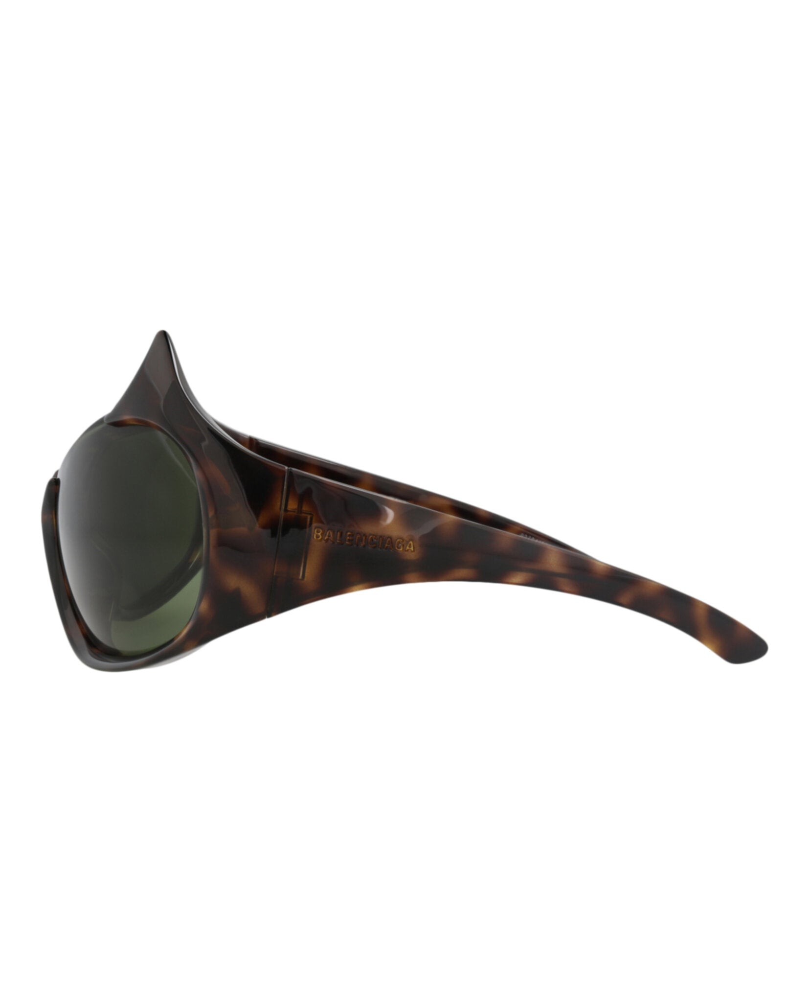 Balenciaga Womens Shield/Wrap Havana Havana Green Fashion Designer Eyewear