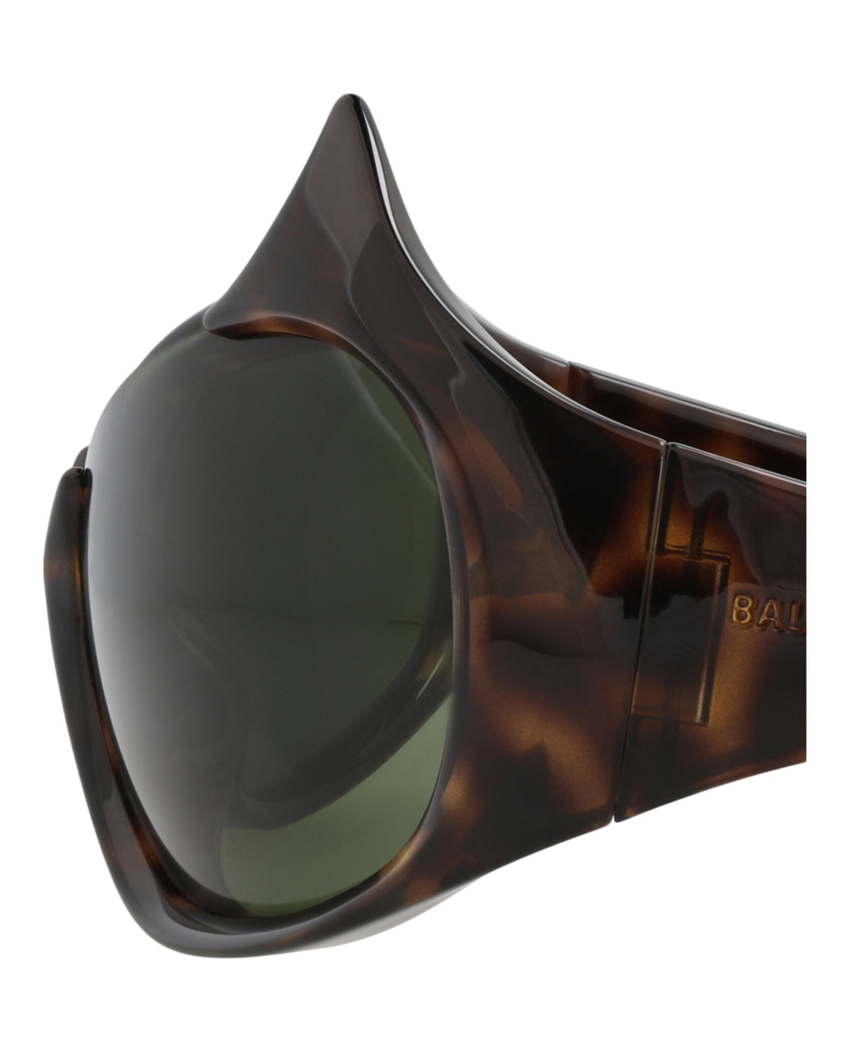 Balenciaga Womens Shield/Wrap Havana Havana Green Fashion Designer Eyewear